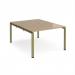 Adapt back to back desks 1200mm x 1600mm - green frame, kendal oak top E1216-GN-KO