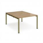 Adapt back to back desks 1200mm x 1600mm - green frame, oak top E1216-GN-O