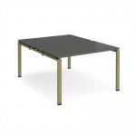Adapt back to back desks 1200mm x 1600mm - green frame, storm grey top E1216-GN-OG