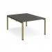 Adapt back to back desks 1200mm x 1600mm - green frame, storm grey top E1216-GN-OG