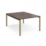 Adapt back to back desks 1200mm x 1600mm - green frame, walnut top E1216-GN-W