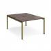 Adapt back to back desks 1200mm x 1600mm - green frame, walnut top E1216-GN-W