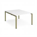 Adapt back to back desks 1200mm x 1600mm - green frame, white top E1216-GN-WH