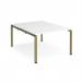 Adapt back to back desks 1200mm x 1600mm - green frame, white top E1216-GN-WH