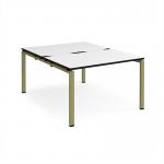 Adapt back to back desks 1200mm x 1600mm - green frame, white top, black edge E1216-GN-WK