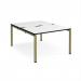 Adapt back to back desks 1200mm x 1600mm - green frame, white top, black edge E1216-GN-WK