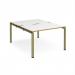 Adapt back to back desks 1200mm x 1600mm - green frame, white top, oak edge E1216-GN-WO