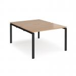 Adapt back to back desks 1200mm x 1600mm - black frame, beech top E1216-K-B