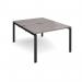 Adapt back to back desks 1200mm x 1600mm - black frame, grey oak top E1216-K-GO