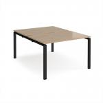 Adapt back to back desks 1200mm x 1600mm - black frame, kendal oak top E1216-K-KO