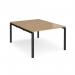 Adapt back to back desks 1200mm x 1600mm - black frame, oak top E1216-K-O