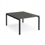 Adapt back to back desks 1200mm x 1600mm - black frame, storm grey top E1216-K-OG