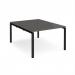 Adapt back to back desks 1200mm x 1600mm - black frame, storm grey top E1216-K-OG