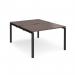 Adapt back to back desks 1200mm x 1600mm - black frame, walnut top E1216-K-W