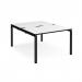 Adapt back to back desks 1200mm x 1600mm - black frame, white top, black edge E1216-K-WK