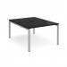 Adapt back to back desks 1200mm x 1600mm - silver frame, black top E1216-S-BK