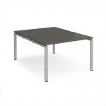 Adapt back to back desks 1200mm x 1600mm - silver frame, storm grey top E1216-S-OG