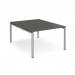 Adapt back to back desks 1200mm x 1600mm - silver frame, storm grey top E1216-S-OG