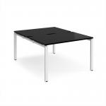 Adapt back to back desks 1200mm x 1600mm - white frame, black top E1216-WH-BK
