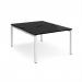 Adapt back to back desks 1200mm x 1600mm - white frame, black top E1216-WH-BK