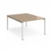 Adapt back to back desks 1200mm x 1600mm - white frame, kendal oak top E1216-WH-KO