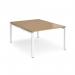 Adapt back to back desks 1200mm x 1600mm - white frame, oak top E1216-WH-O