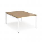 Adapt back to back desks 1200mm x 1600mm - white frame, oak top E1216-WH-O