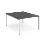 Adapt back to back desks 1200mm x 1600mm - white frame, storm grey top E1216-WH-OG