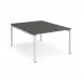 Adapt back to back desks 1200mm x 1600mm - white frame, storm grey top E1216-WH-OG