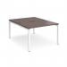 Adapt back to back desks 1200mm x 1600mm - white frame, walnut top E1216-WH-W