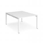 Adapt back to back desks 1200mm x 1600mm - white frame, white top E1216-WH-WH