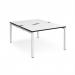 Adapt back to back desks 1200mm x 1600mm - white frame, white top, black edge E1216-WH-WK