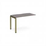 Adapt add on unit single 1200mm x 600mm - green frame, grey oak top E126-AB-GN-GO