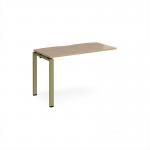 Adapt add on unit single 1200mm x 600mm - green frame, kendal oak top E126-AB-GN-KO