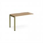 Adapt add on unit single 1200mm x 600mm - green frame, oak top E126-AB-GN-O