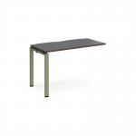 Adapt add on unit single 1200mm x 600mm - green frame, walnut top E126-AB-GN-W
