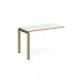 Adapt add on unit single 1200mm x 600mm - green frame, white top, oak edge E126-AB-GN-WO