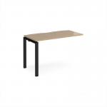 Adapt add on unit single 1200mm x 600mm - black frame, kendal oak top E126-AB-K-KO