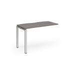 Adapt add on unit single 1200mm x 600mm - silver frame, grey oak top E126-AB-S-GO