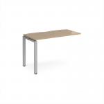 Adapt add on unit single 1200mm x 600mm - silver frame, kendal oak top E126-AB-S-KO