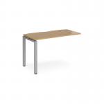 Adapt add on unit single 1200mm x 600mm - silver frame, oak top E126-AB-S-O