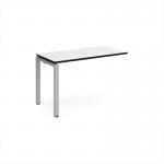 Adapt add on unit single 1200mm x 600mm - silver frame, white top, black edge E126-AB-S-WK