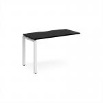 Adapt add on unit single 1200mm x 600mm - white frame, black top E126-AB-WH-BK