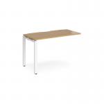Adapt add on unit single 1200mm x 600mm - white frame and oak top
