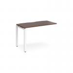 Adapt add on unit single 1200mm x 600mm - white frame and walnut top