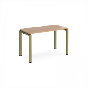Adapt single desk 1200mm x 600mm - green frame, beech top E126-GN-B