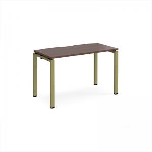Adapt single desk 1200mm x 600mm - green frame, walnut top E126-GN-W