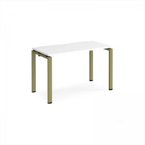 Adapt single desk 1200mm x 600mm - green frame, white top E126-GN-WH