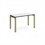 Adapt single desk 1200mm x 600mm - green frame, white top, black edge E126-GN-WK