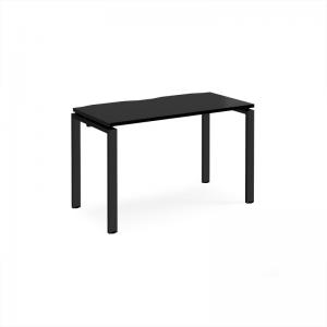 Adapt single desk 1200mm x 600mm - black frame, black top E126-K-BK